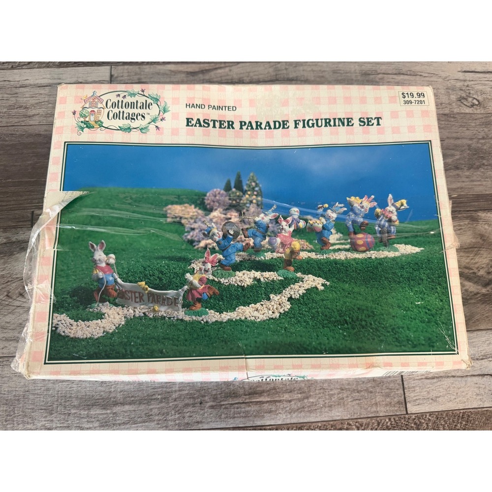 Cottontale Cottages Easter Parade Figurine Set OS Vintage Spring Decor